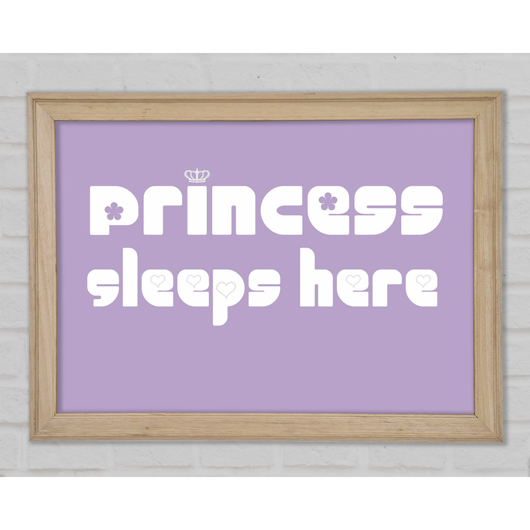 Princesss Sleeps Here 2 Lilac - Einzelne Bilderrahmen Kunstdrucke