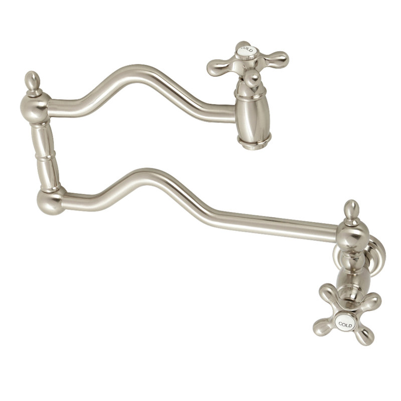 Robinet remplisseur Heritage, Nickel brossé, Bouton / croix