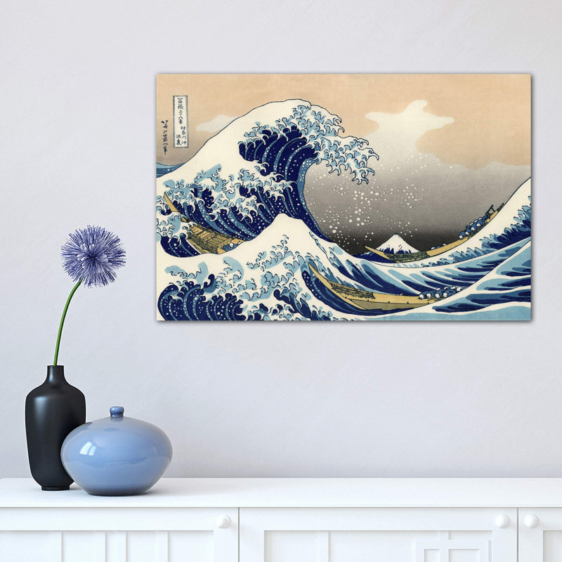 The Great Wave At Kanagawa, 1829 by Katsushika Hokusai - Wrapped Canvas Painting, 101.6 cm H x 66.04 cm W x 3.175 cm D