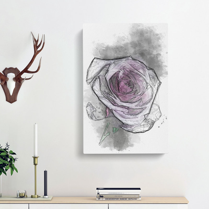 The Pale Purple Rose - Wrapped Canvas Print, 91cm H x 60cm W x 4cm D