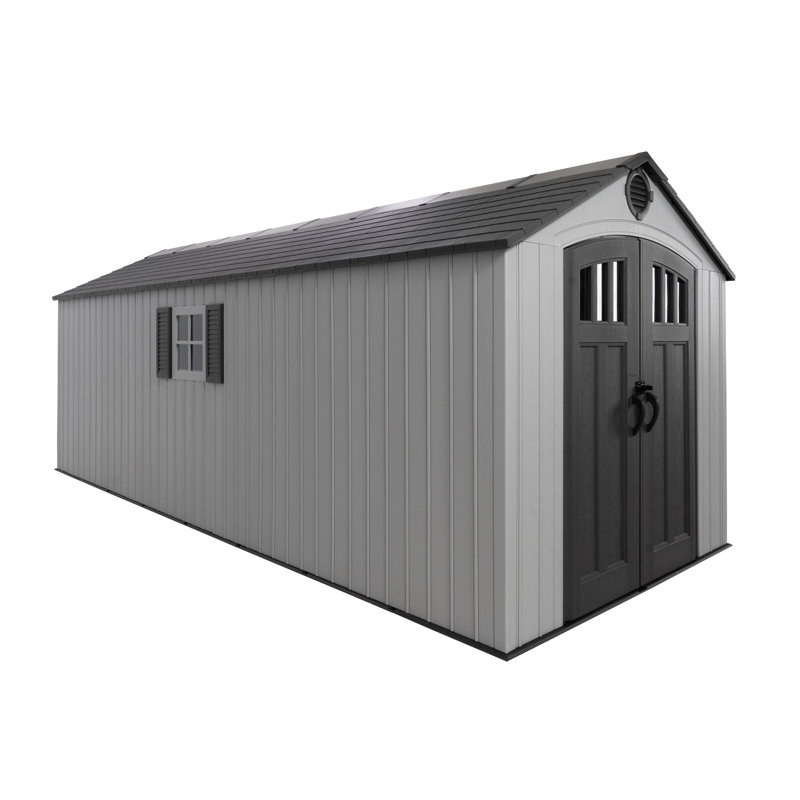 Lifetime 8 Ft. x 20 Ft. High-Density Polyethylene (Plastic) Outdoor Storage Shed with Steel-Reinforced Construction 