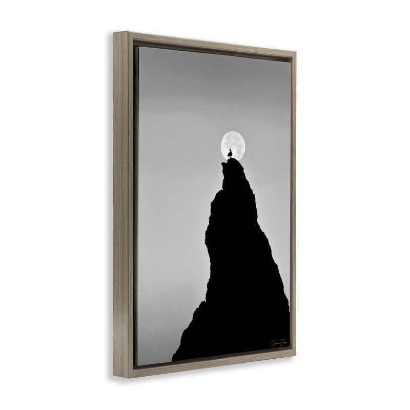 Silhouette d'oiseau sur toile encadrée par Dennis Frates, Cadre flottant orme Montalcino, H 25 po x l 17 po