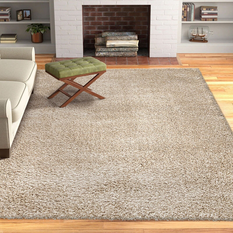Silver Solid Colour Shag Indoor / Outdoor Area Rug, Rectangle 120 x 170cm