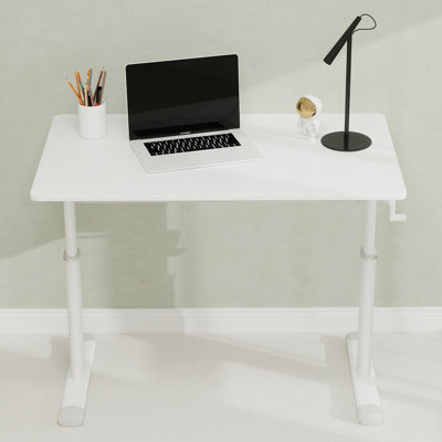 Bureau d'étude à hauteur ajustable pour enfants et adultes, table de bureau compacte 60 x 100 cm blanc