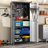 71" Metal Garage Storage Cabinet With Wheels - Heavy-Duty Tool Storage Cabinet  Home, Office, School, And Garage Organization, Black/