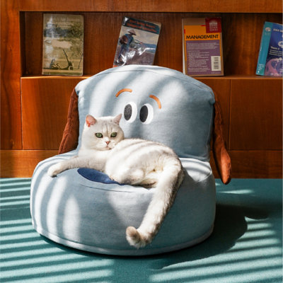 Denim Furniture Style Sofa Dog Bed-Blue