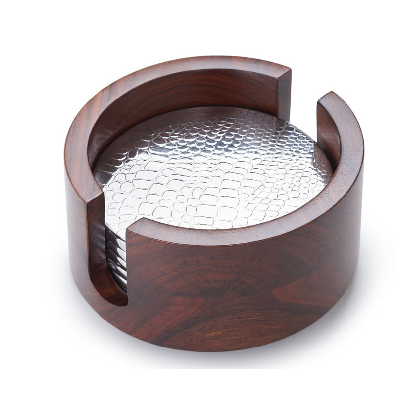 Kenya Round Coaster Set With Holder
