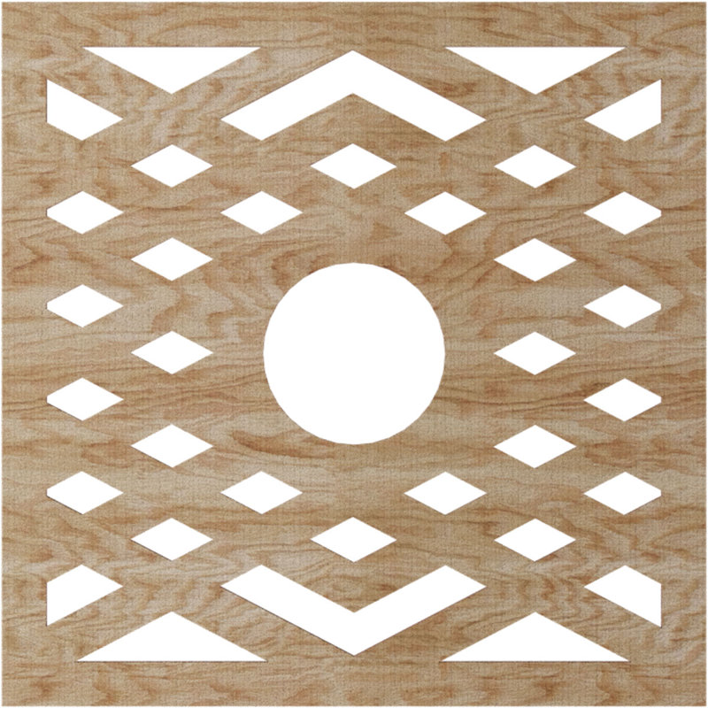 Chevron Ceiling Medallion, Red Oak, 30" H x 30" W x 0.25" D