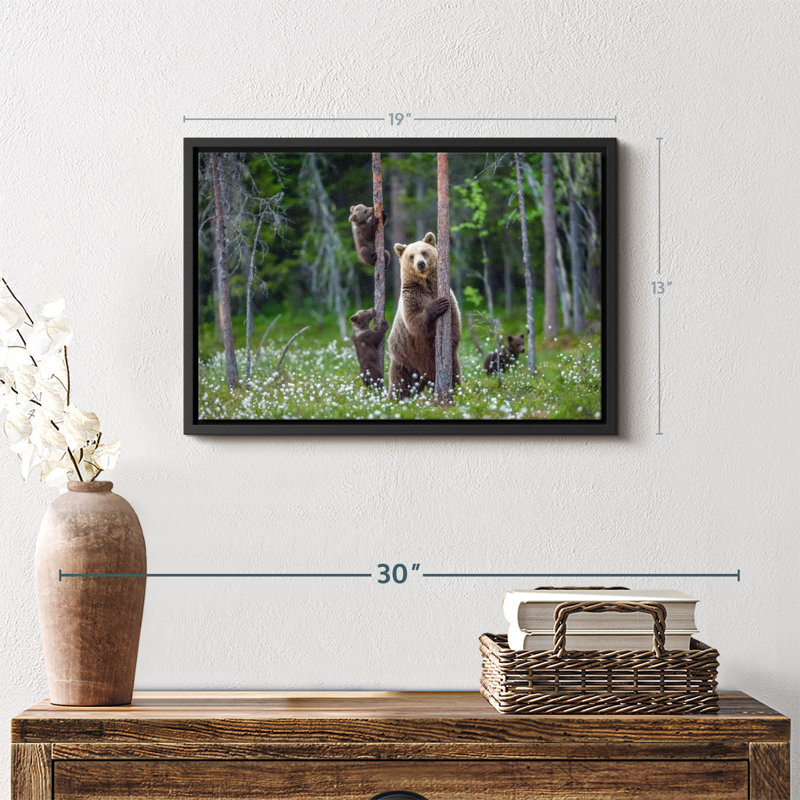 Animal «Bears In Forest», art mural, H 19 po x l 13 po