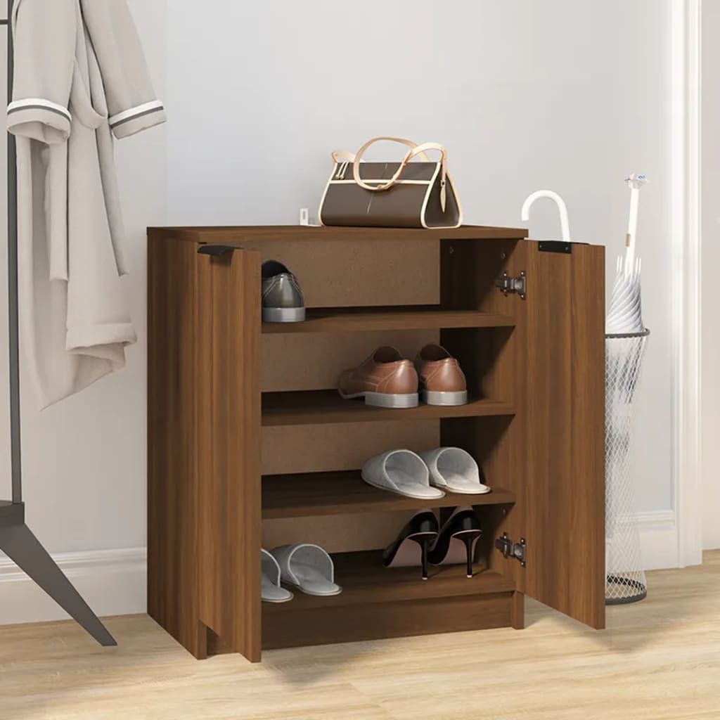 Shoe Cabinet Engineered Wood Hall Shoe Holder Cupboard Organiser Shelf
