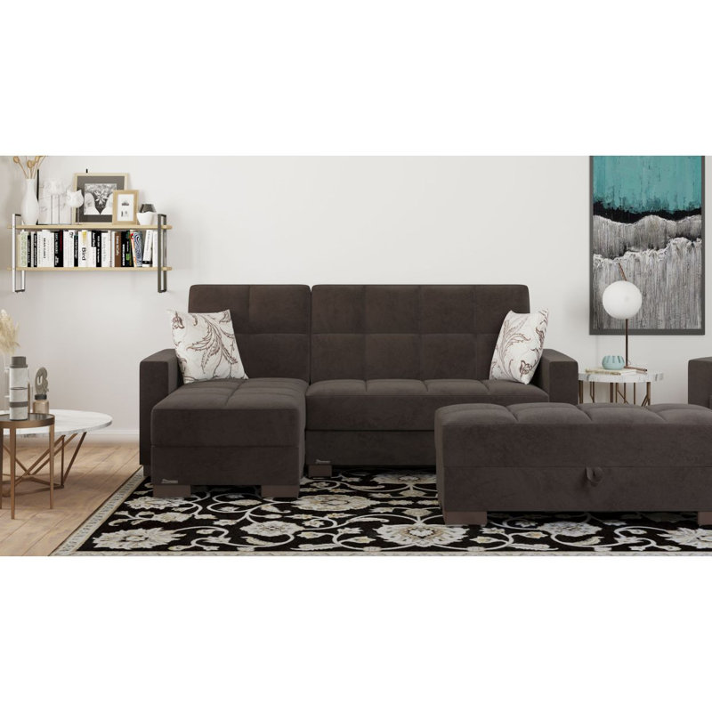 Chaise longue convertible avec rangement Primenest Nimbusflow, Brun
