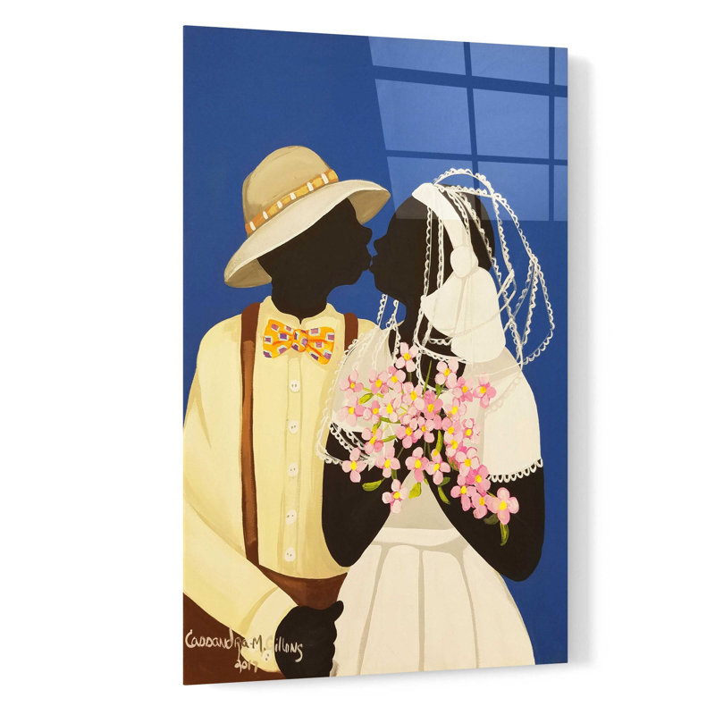 «You May Kiss The Bride» par Cassandra Gillens, art mural en verre acrylique, H 24 po x l 16 po x P 0,2 po