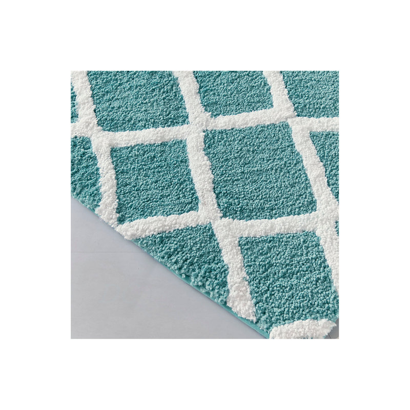 Reversible High Pile Tufted   Bath Rug, Aqua, Single- 60" L x 24" W