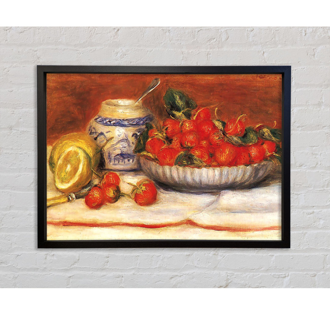 Renoir Bowl Of Strawberries - Einzelner Bilderrahmen Kunstdrucke auf Leinwand