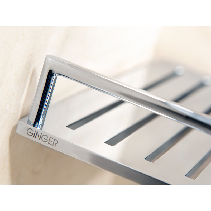 Surface 14" Combination Shower Shelf, Polished Chrome
