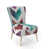 Chevron Blue Polyester Blend selected
