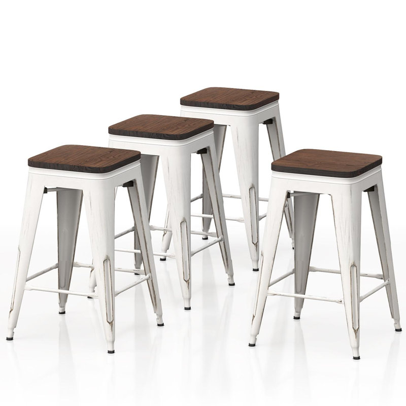 Tabouret de comptoir 24 po, Blanc