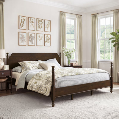 Solid Wood Low-Profile Spindle Bed Frame