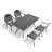 5-Piece Set Of Cast Aluminum Patio Furniture With Black Frame And Red Seat Cushions(Same Sku:W1710S00081)