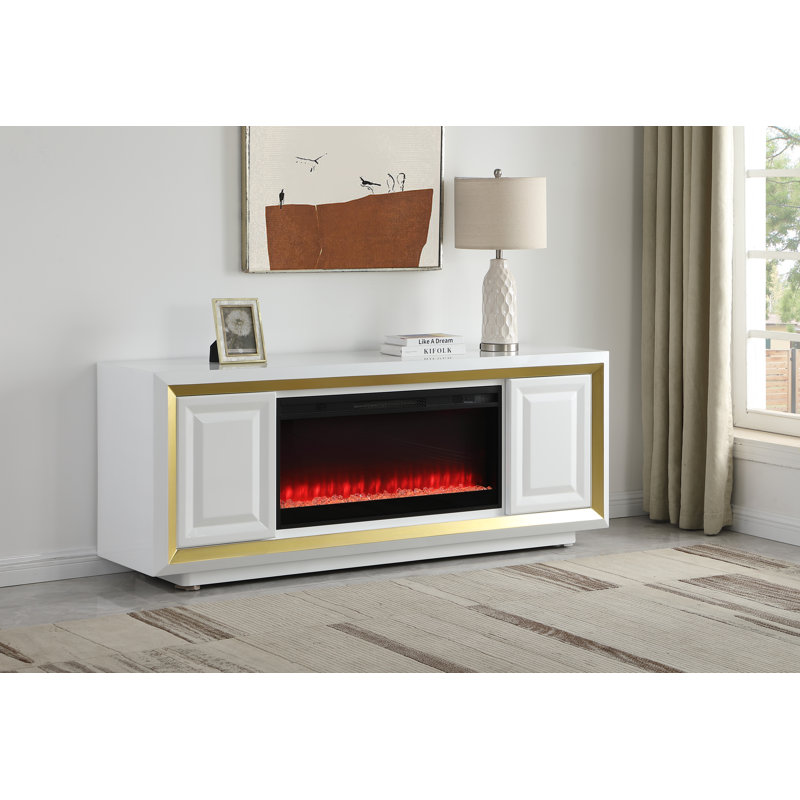 Crédence de rangement l 72 po Marqwon, Blanc