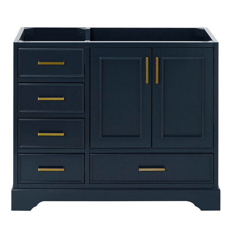 Stafford 42.75'' W Single Bathroom Vanity Base, Midnight Blue