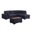 Canapé modulaire en tissu tissé gris foncé Joshua-831119217