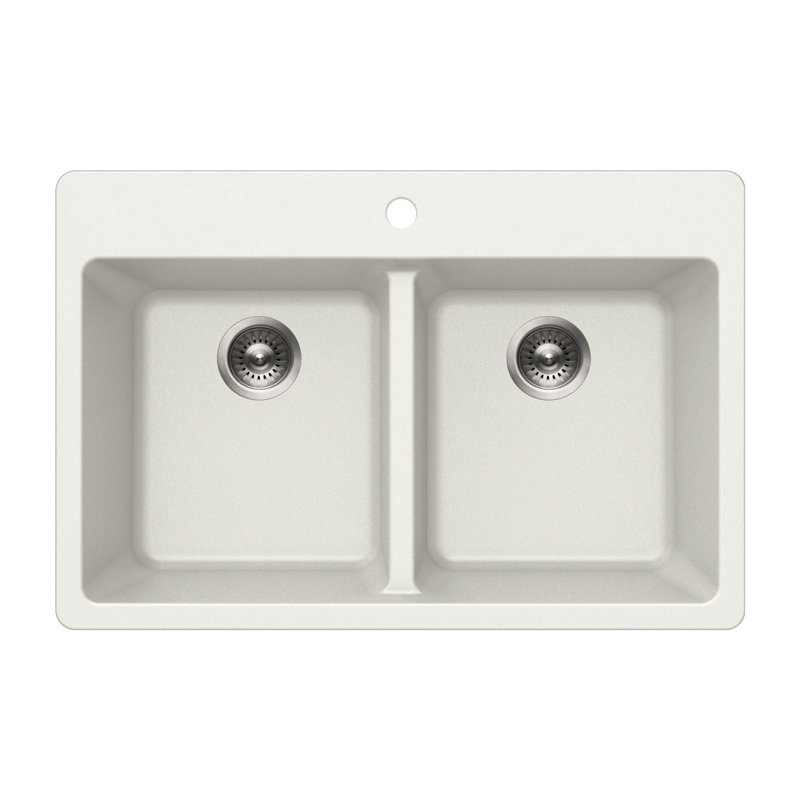 Évier de cuisine à double cuve en granite composite 33/50 po Houzer - M-300 CLOUD