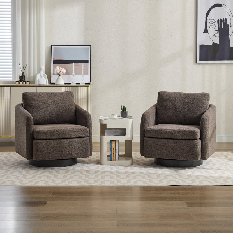 Fauteuil pivotant de 31,47 po CAL117, Taupe/Black Polyester