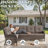 Serita Trym 6-Pieces Outdoor PE Wicker Patio Sectional Outdoor Conversation Set With Cushions-554471105