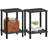 Nightstand For Small Spaces, 2-Tier Storage Shelf For Small Spaces, 2 Pieces Charcoal Grey
