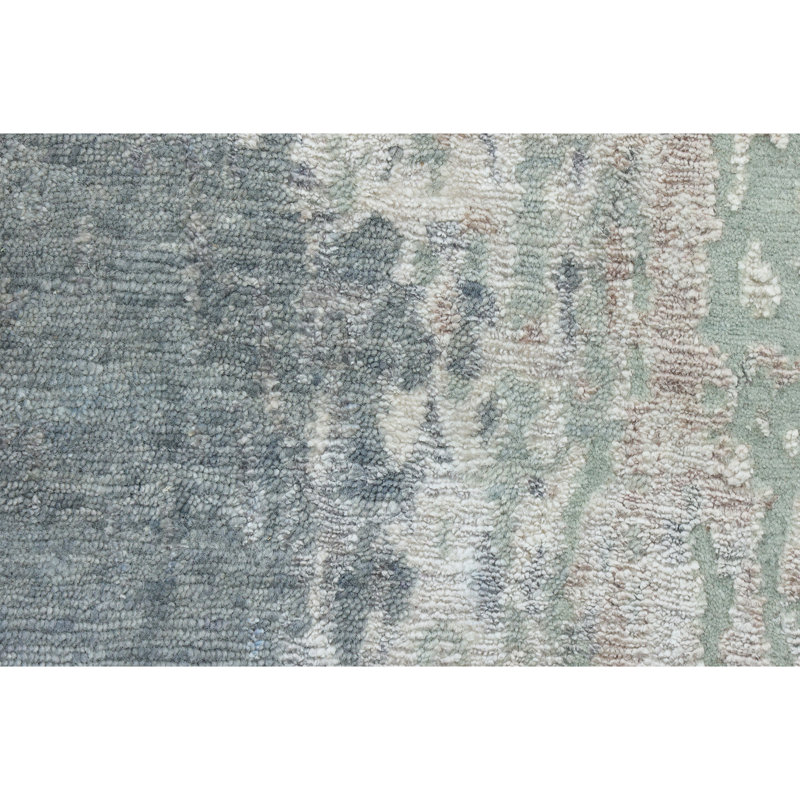 Hand Woven Wool Abstract Area Rug, Rectangle 6' x 9'