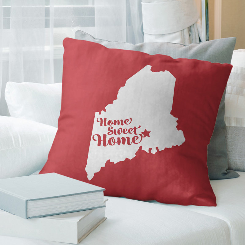 Coussin décoratif home, Augusta, 14 po x 14 po, Rouge