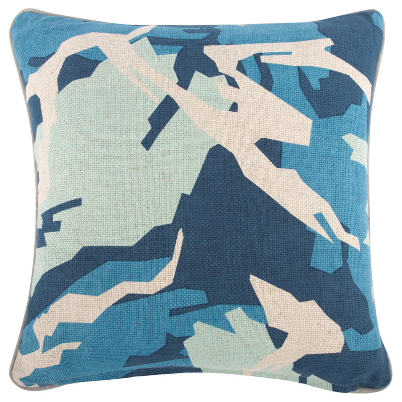 Floral Cotton Blend Reversible Throw Pillow