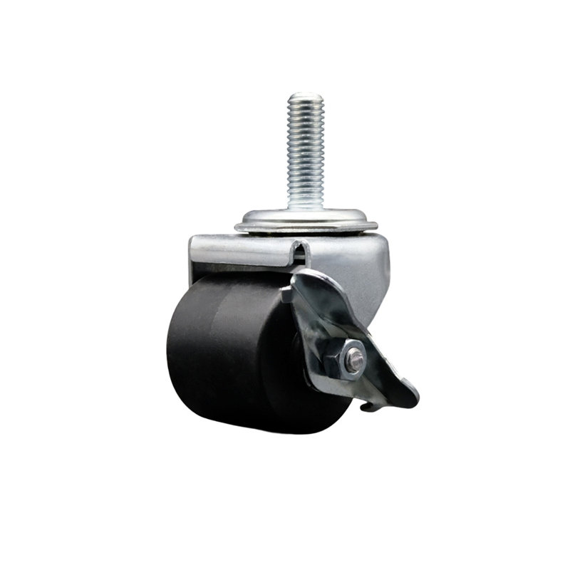 Roue basse à profil bas en polyoléfine 2 pouces 1/2 po avec frein SCC