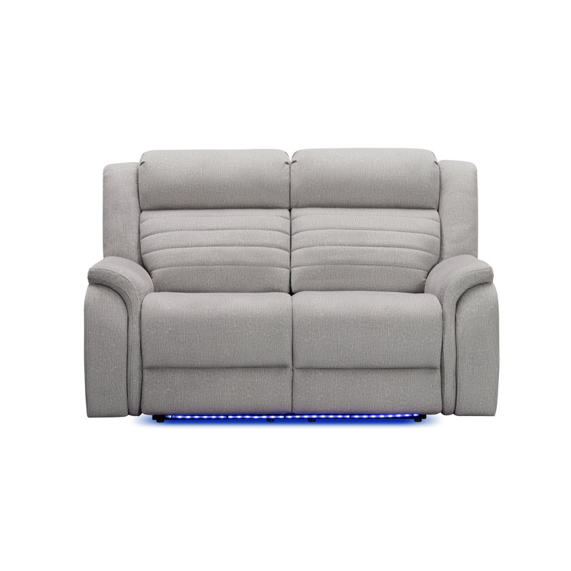 Causeuse inclinable 64 po avec accoudoirs coussinés