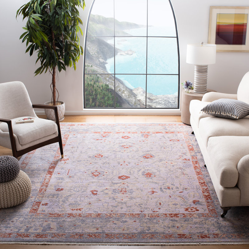 Tapis oriental ivoire / rouille Marview, Rectangle 8 pi x 10 pi