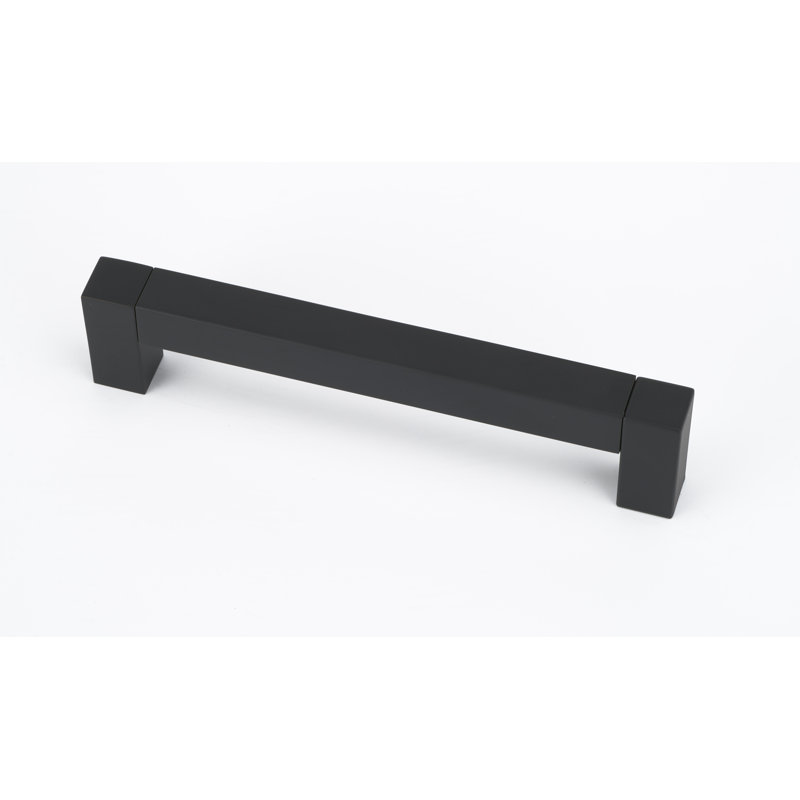 Poignée barre carrée, Noir mat, 8"