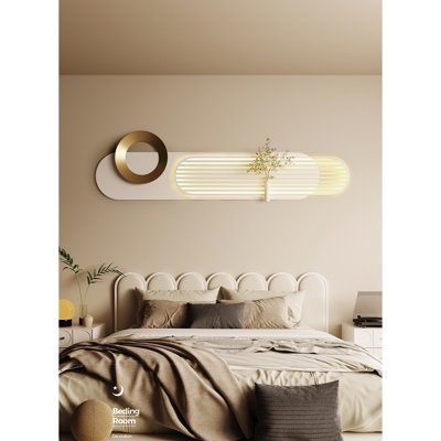 Luminaire suspendu en métal crème style drapé