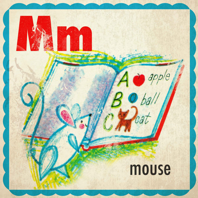 Mouse Letter - Wrapped Canvas Print, 81cm H x 81cm W