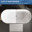 Baignoire autoportante en acrylique de 59 pouces, baignoire ovale de luxe, baignoire autoportante blanche moderne avec drain et trop-plein chromés, baignoire profonde pour salle de bain-123208891