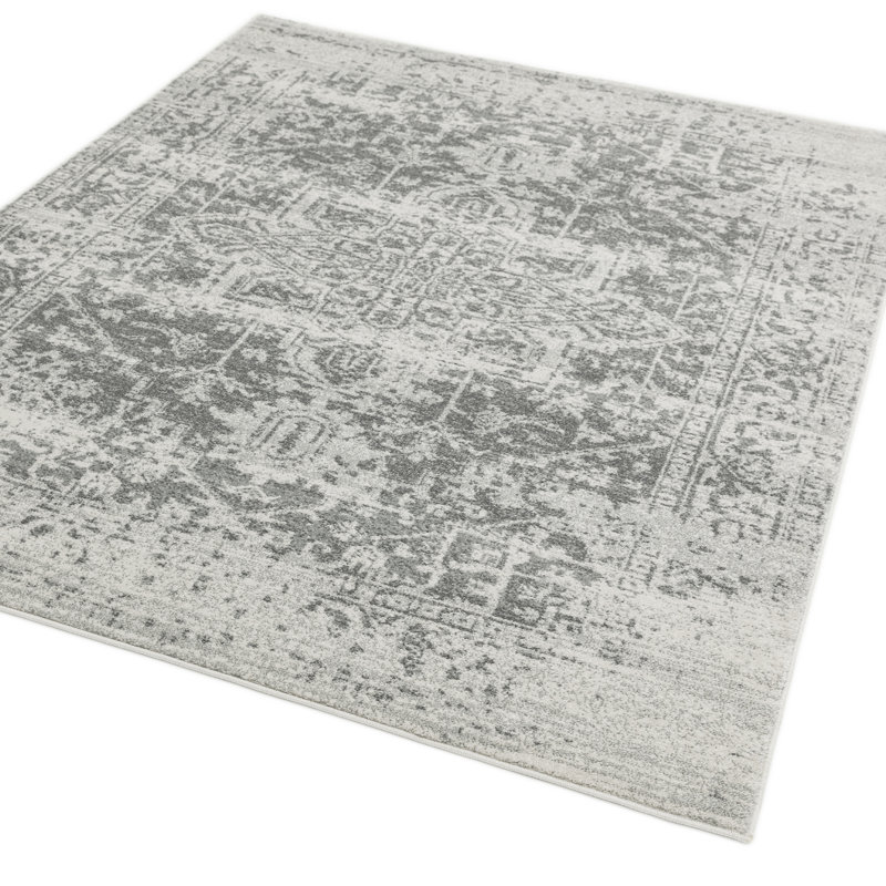 Abdirahman Tufted Grey Area Rug, Rectangle 80 x 150cm