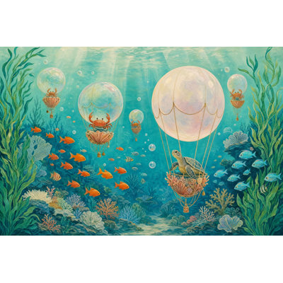 Underwater Wallpaper Sea Turtle Whimsical Wall Mural