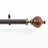  Curtain Rods for Windows 44-120 Inch, 1 Inch Heavy Duty Extendable Metal Drapery Rod, Adjustable Curtain Rod with Decorative Wood Trophy Finials for Living Room Bedroom, Brown Matt-1375763053