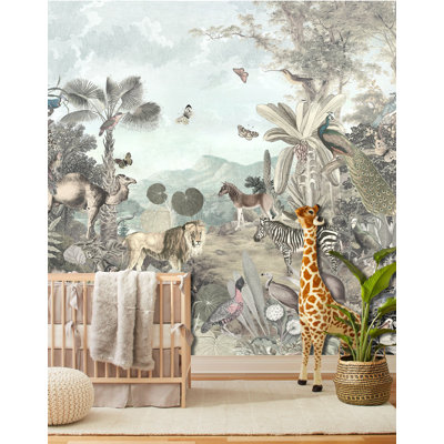 Papier peint amovible The Animals In Tropical Jungle