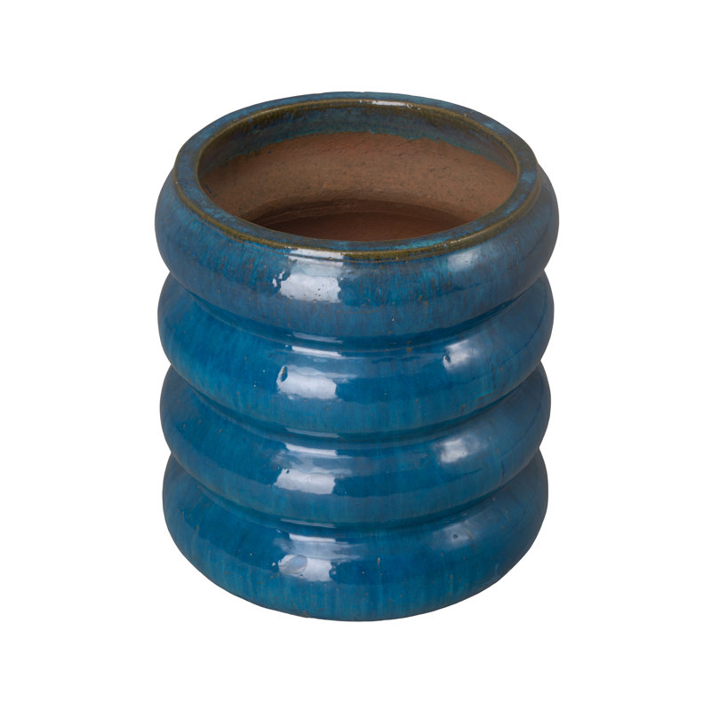 Cannet Handmade Ceramic Planter, 18" H x 16" W x 16" D, Teal