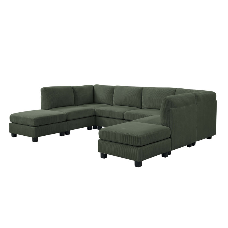 8 - Piece Corduroy Sectional
