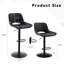 Ensemble de 2 tabourets de bar réglables Modern Modern, matériau en polyuréthane noir, avec repose-pieds, peut supporter jusqu'à 250 lb, convient aux bars à la maison et aux îlots de cuisine.-1339297315