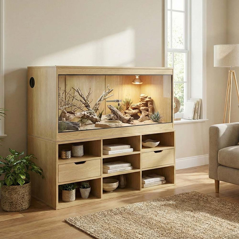 110 Gallon Reptile Tank, 23" H x 47" W x 23.5" D, Natural 