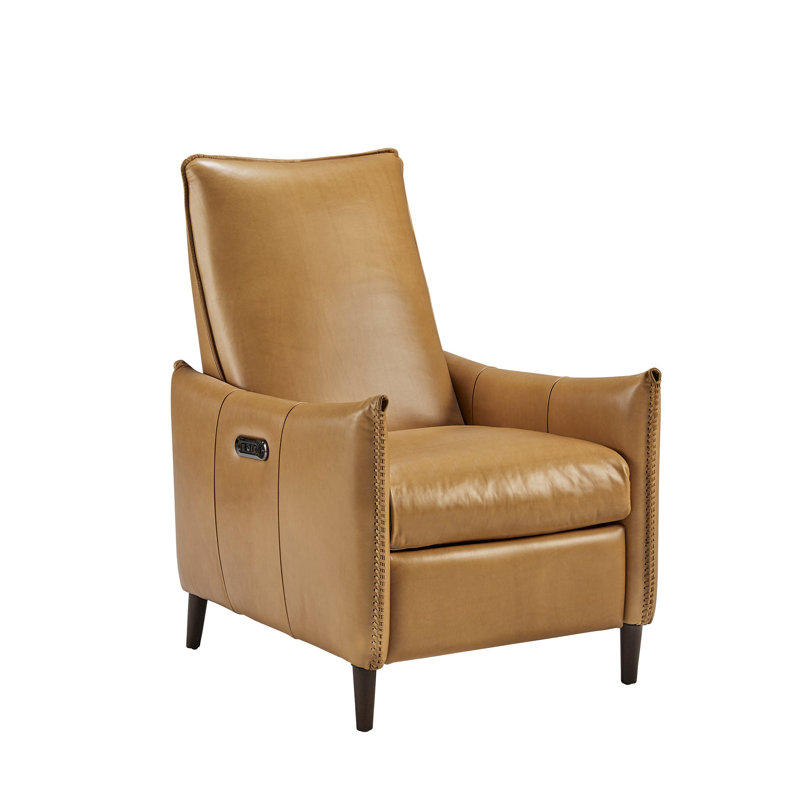 Fauteuil inclinable en cuir Juleana, Brun clair