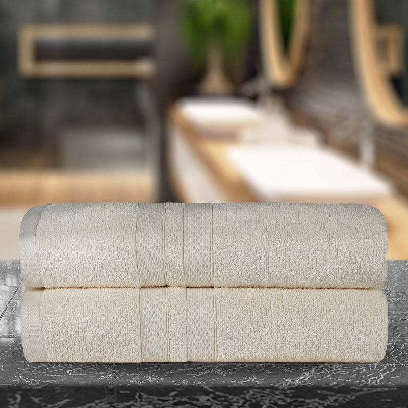 Rodivel Ultra-Soft 2-Piece 100% Cotton Bath Sheet Set, Ivory